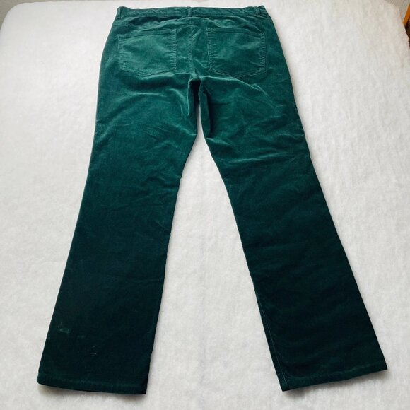 Vintage Y2K Chaps Est 1978 Womens Green Straight Leg Corduroy Dress Pants Sz 16 - Picture 2 of 9